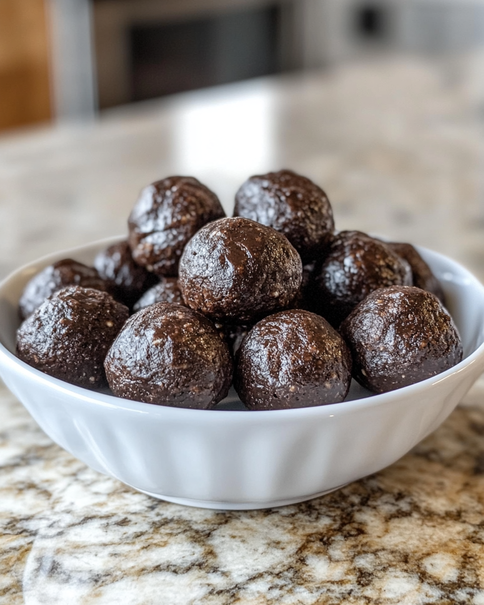 No bake brownie bites ingredients in bowl