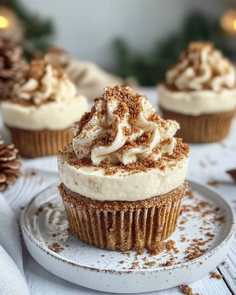 Ingredients coming together for no-bake gingerbread cheesecakes