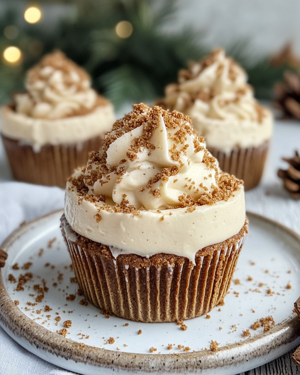 Mini no-bake gingerbread cheesecakes in cups