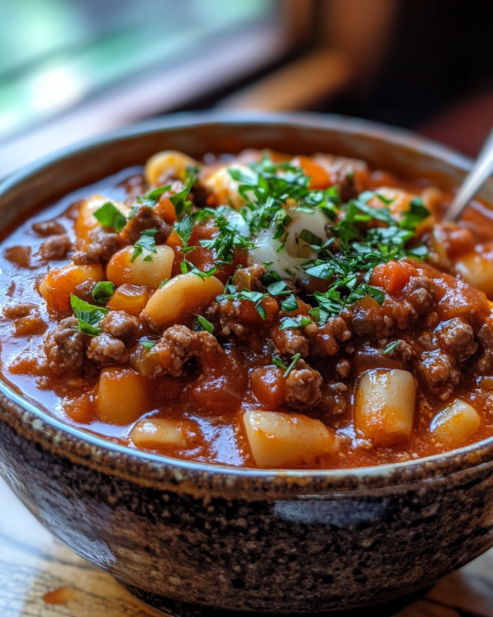 Assembled ingredients in a pot