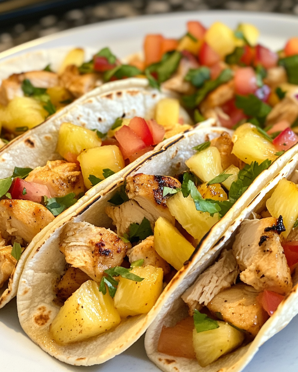 Step by step preparation of pineapple chicken tacos in Instant Pot