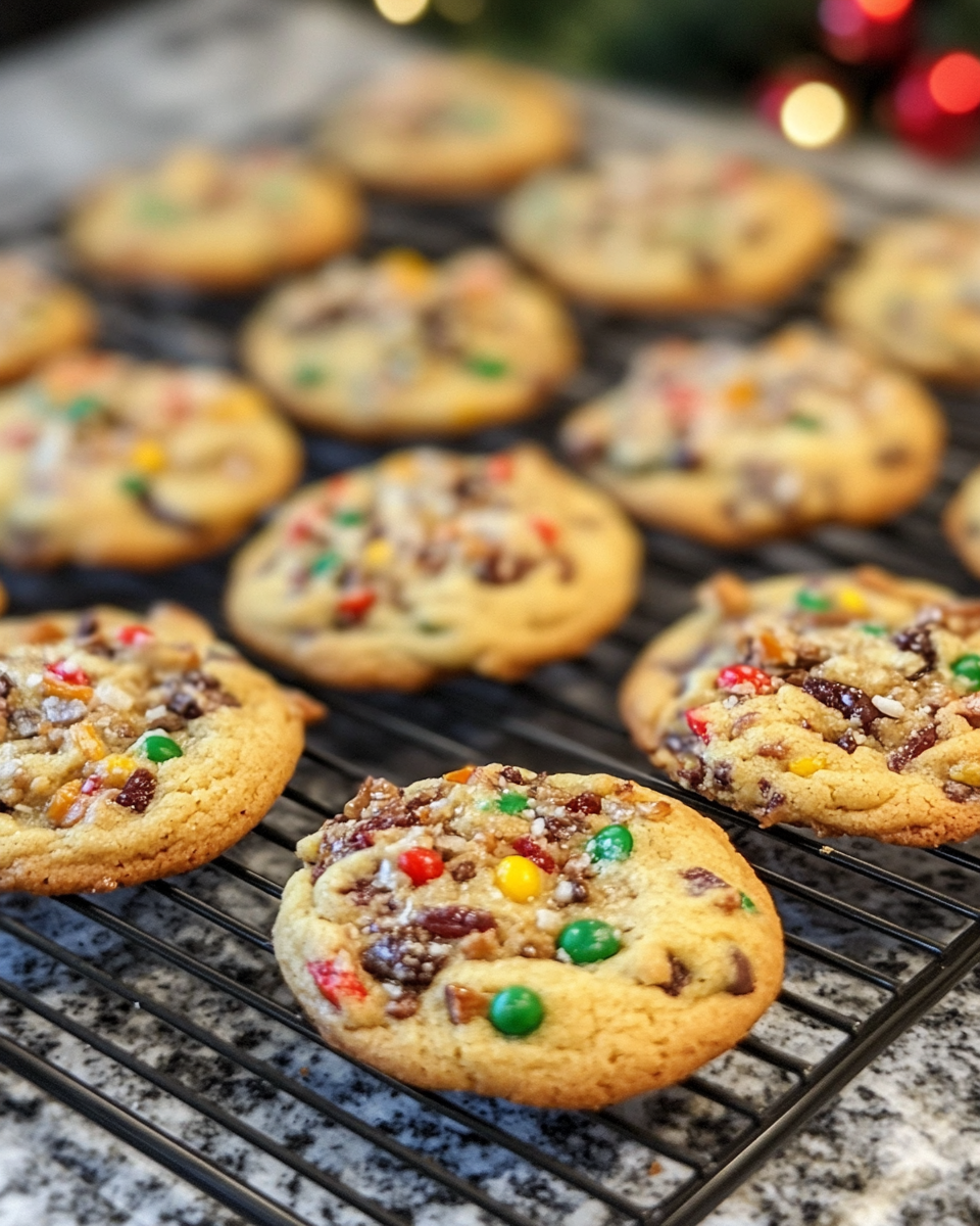 Fruitcake cookies fresh from the oven