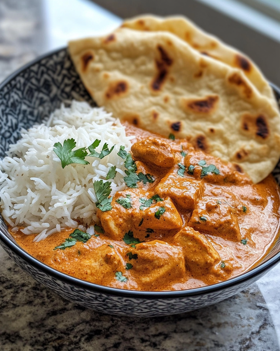 Butter chicken pressure cooker dish plated