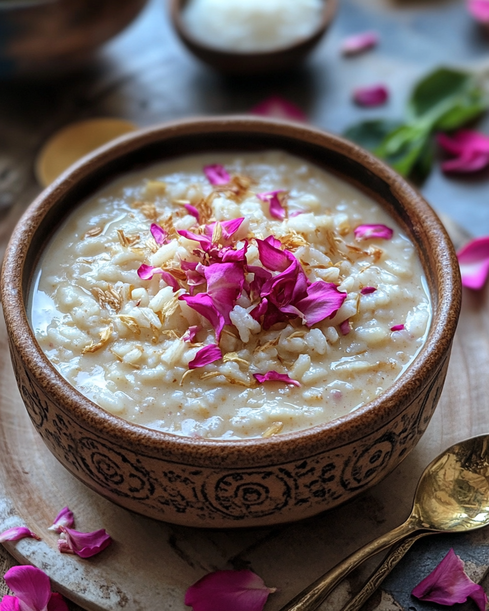 Steam rising from pressure cooker with rice kheer inside