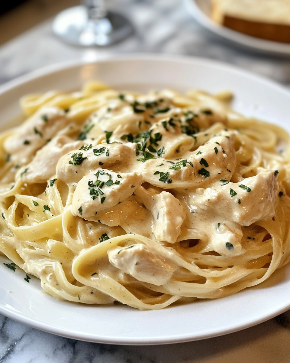 Final creamy Marry Me Chicken Pasta plated