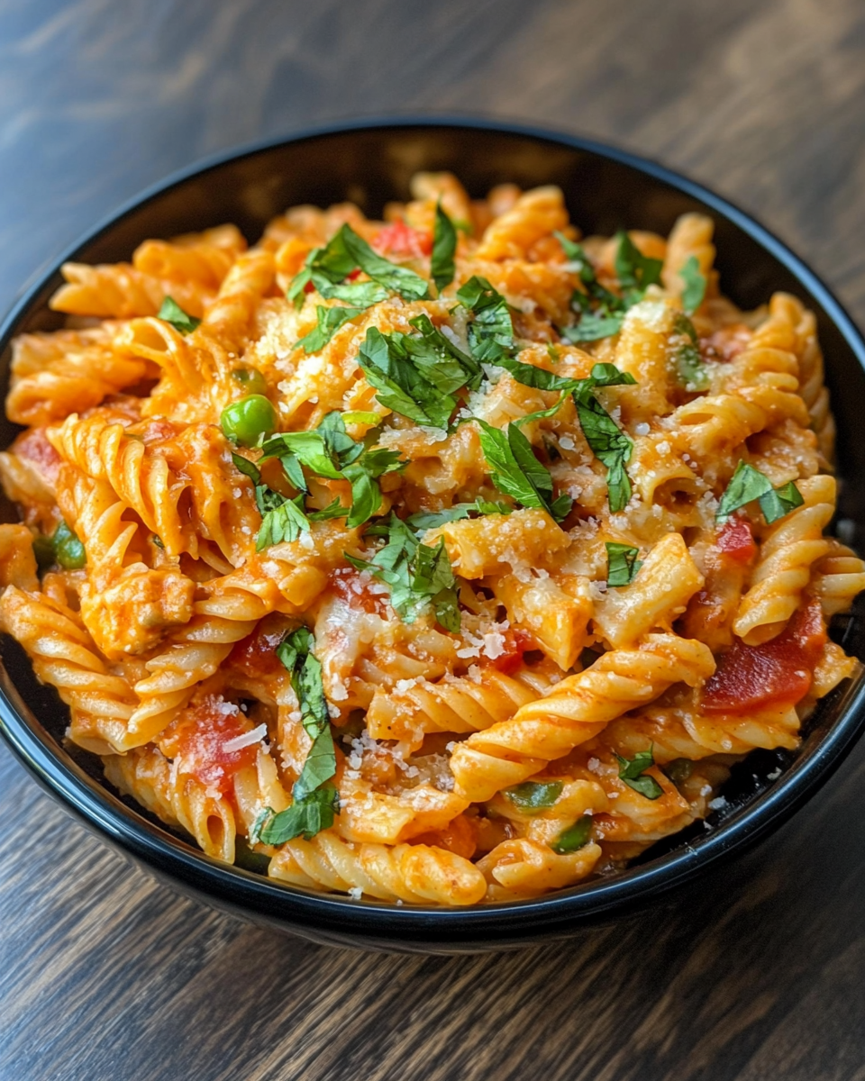 Baked Rotel pasta fiesta served on a plate