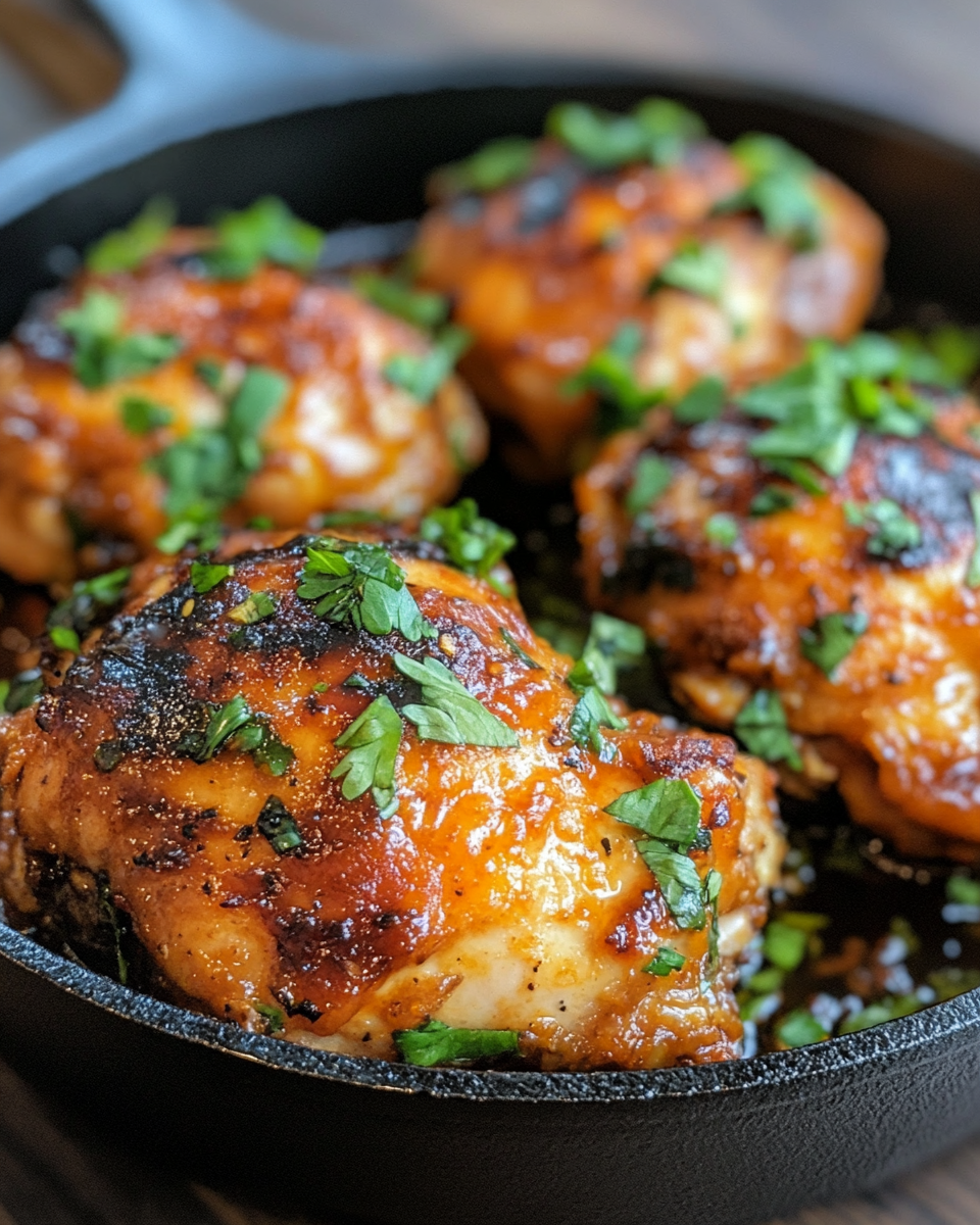 Pressure cooker with bang bang chicken thighs cooking inside