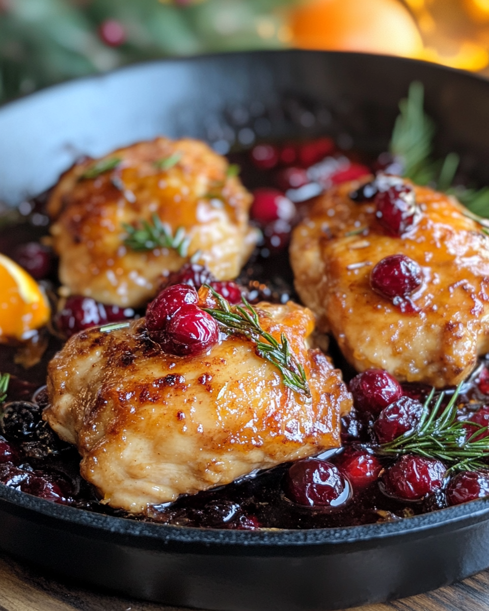 Finished Cranberry Orange Chicken dish