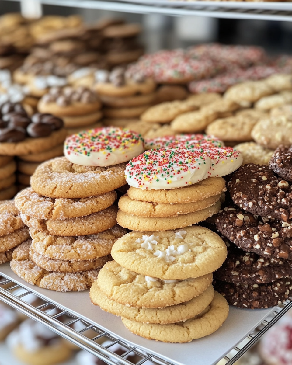 Close up of baked cookies with sugar topping