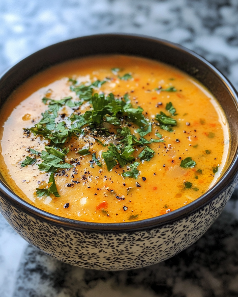 Spanish Garlic Soup in a bowl with steam