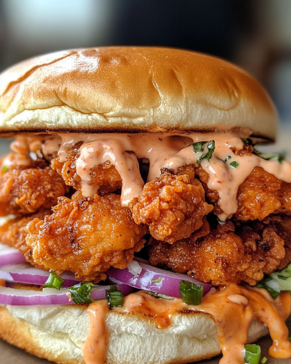 Cooking Steps for Bang Bang Chicken Burgers