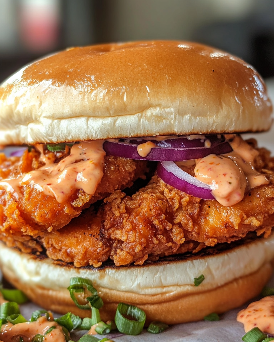 Ready Bang Bang Chicken Burgers on a Plate