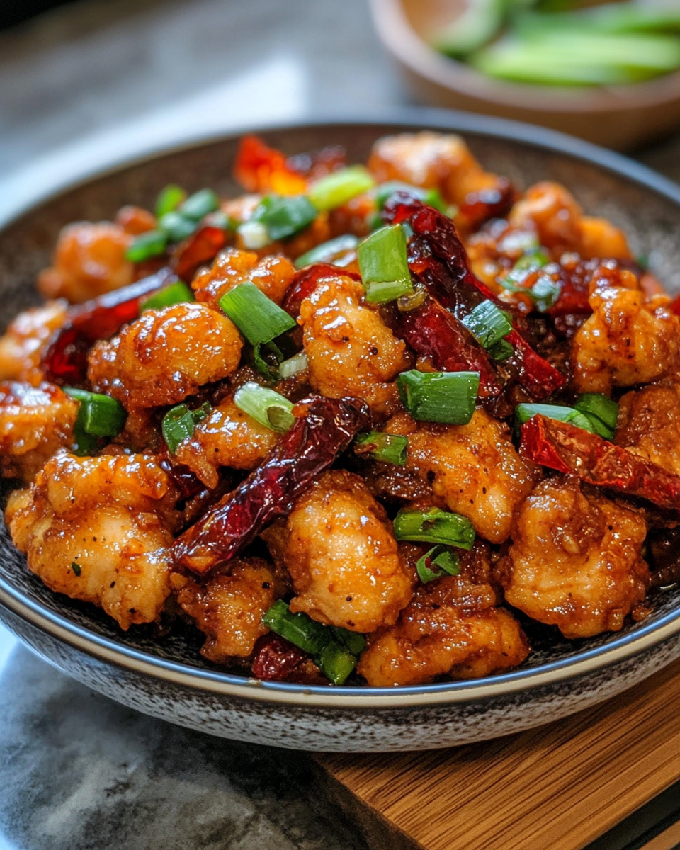 Spicy Dragon Chicken served fresh