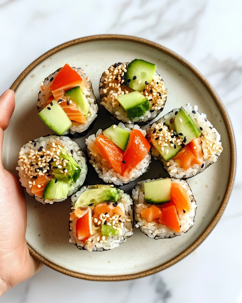 another angle of super easy sushi cups healthy savory snack