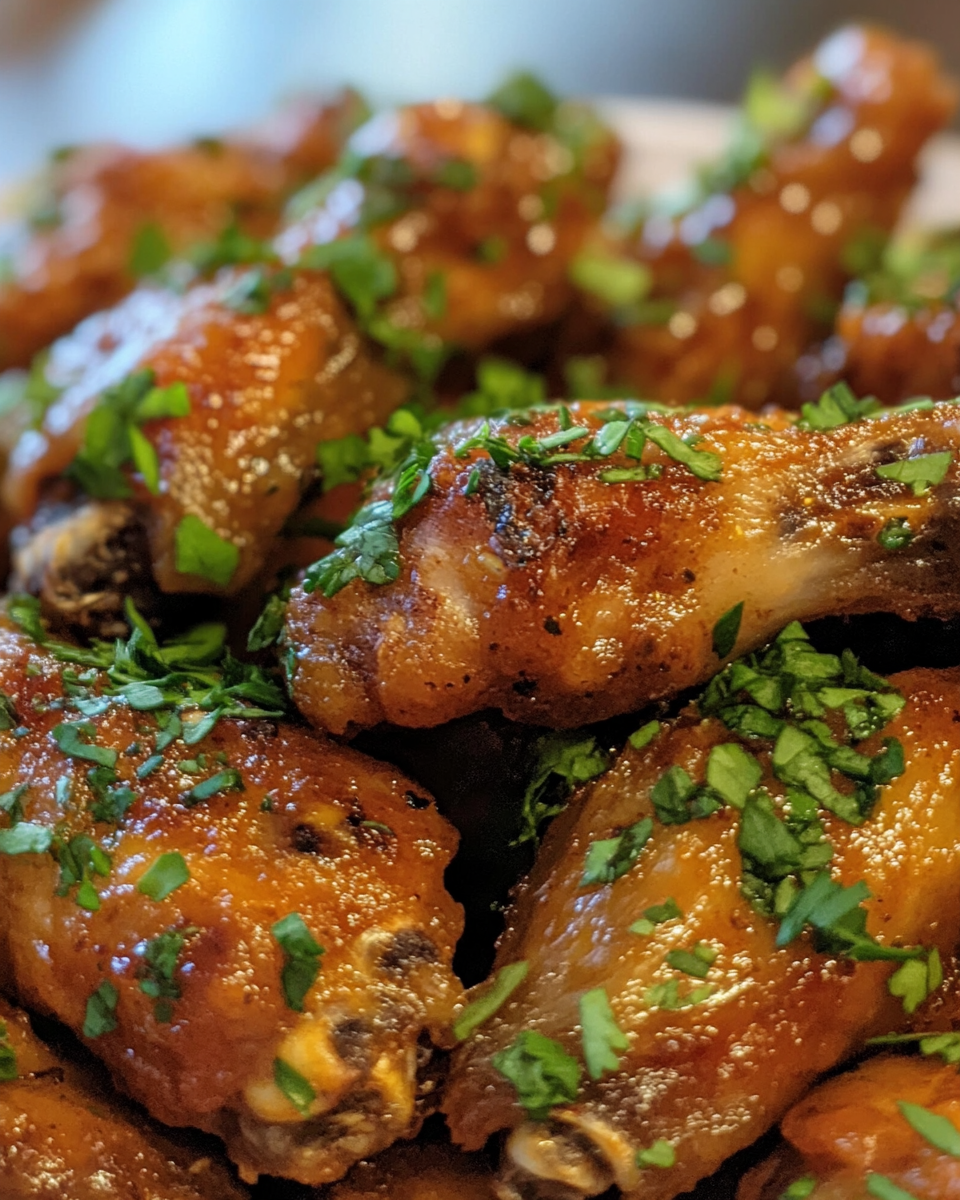 crispy sweet and spicy chicken wings ready to eat
