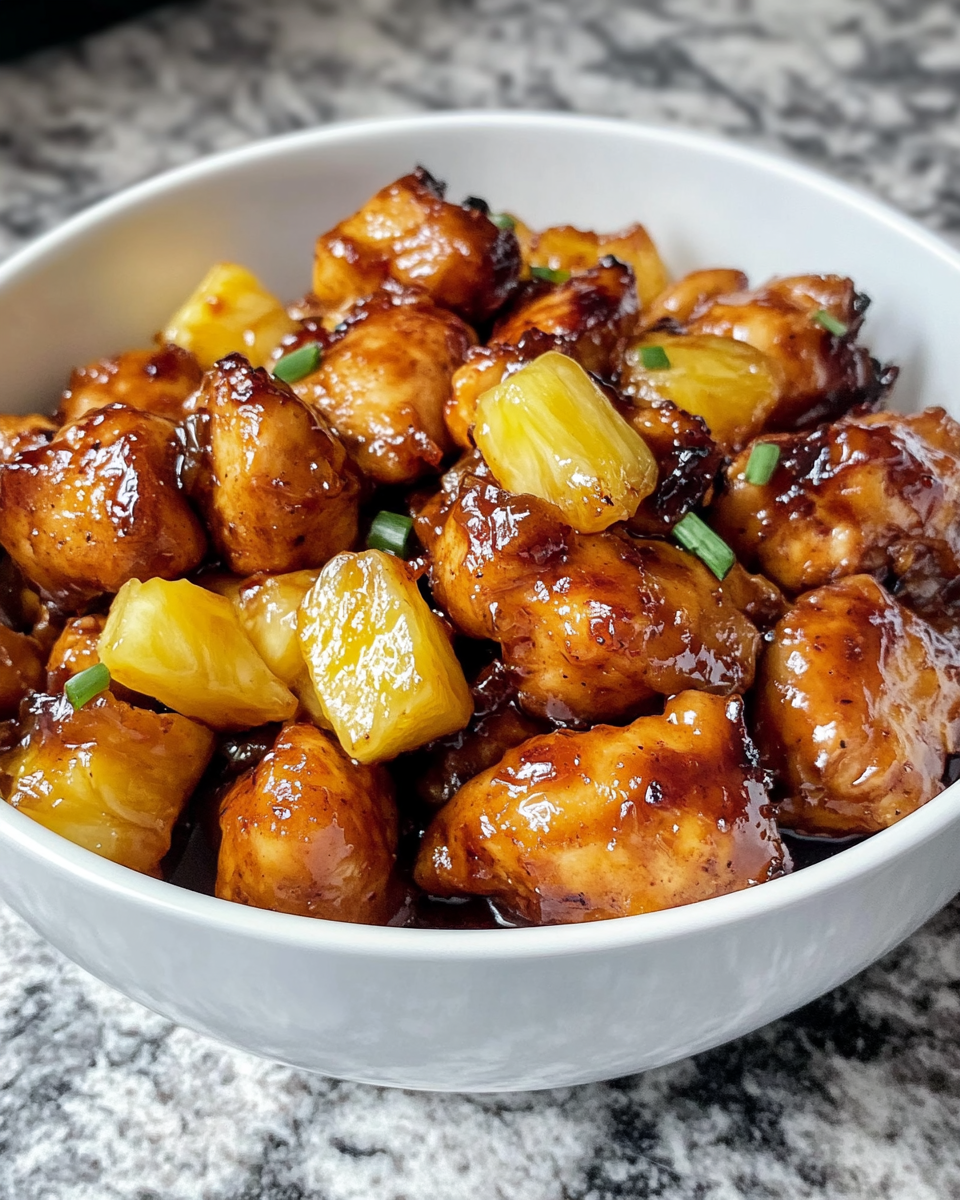 Pineapple Teriyaki Sauce soaking into tofu