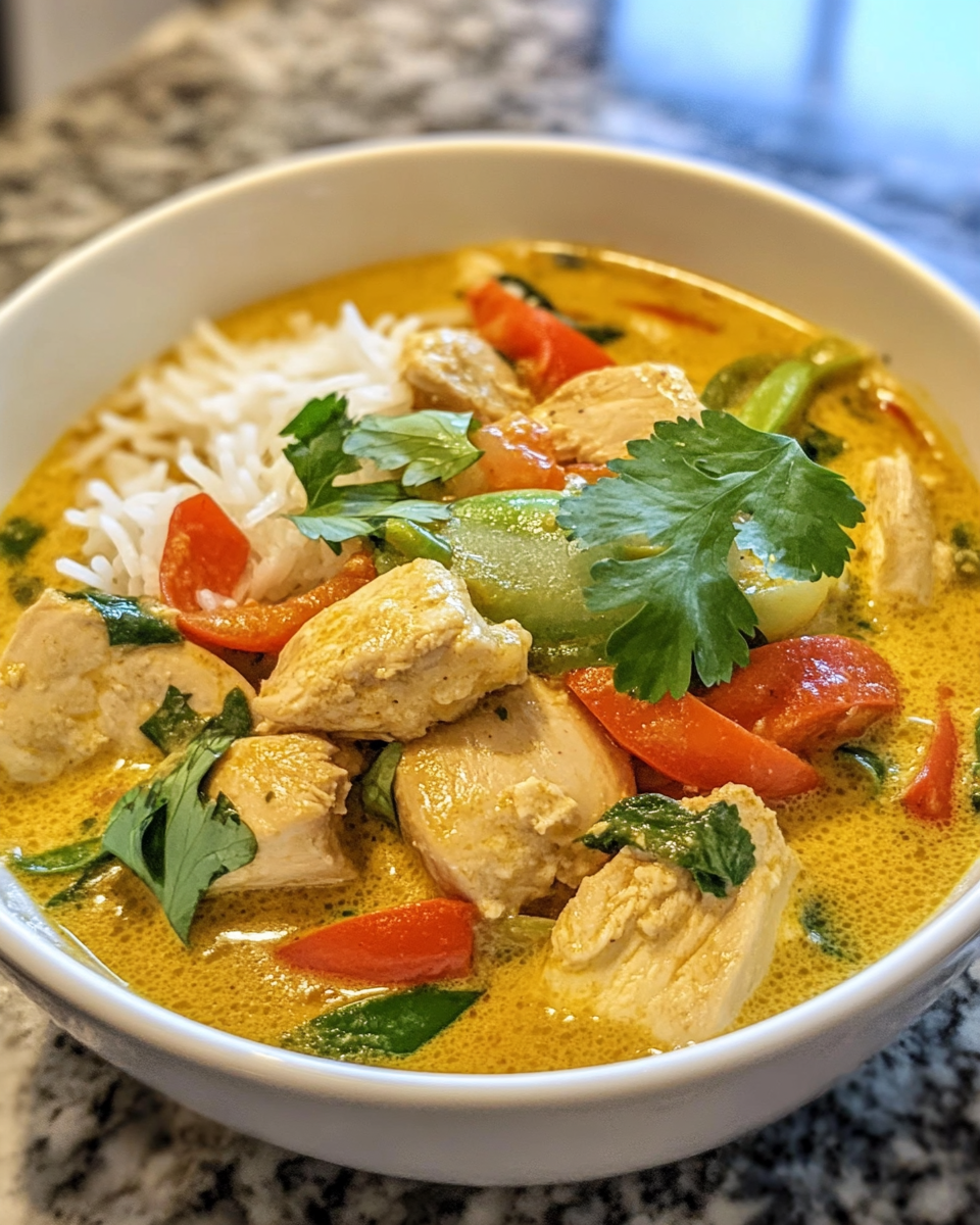 Thai Chicken Coconut Curry in a bowl