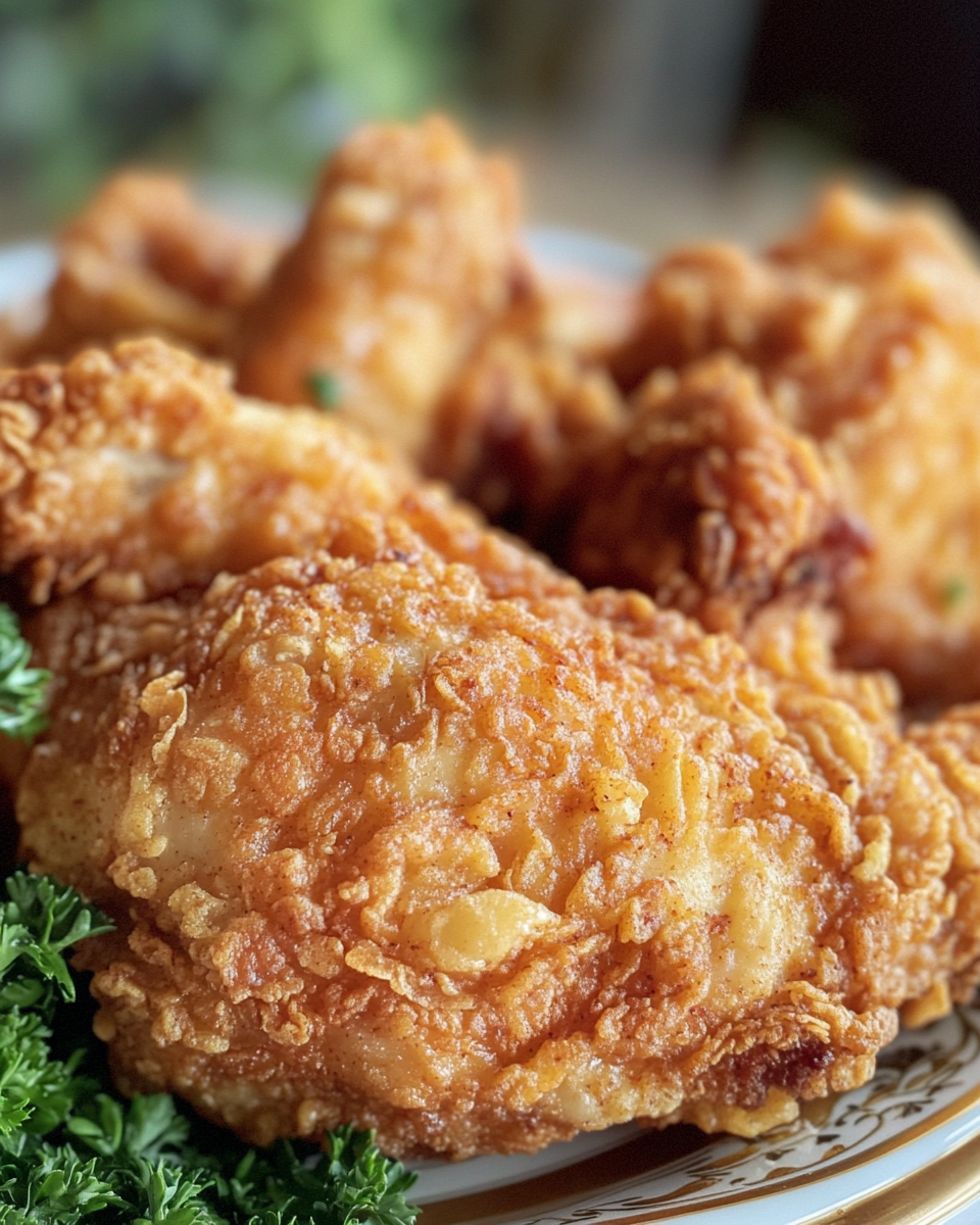 Finished chicken fried chicken with gravy on plate