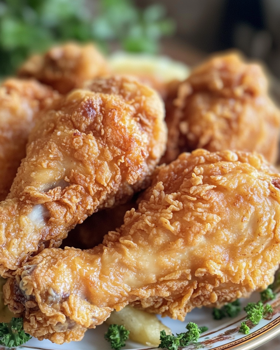 Close up of crispy garlic chicken in pressure cooker