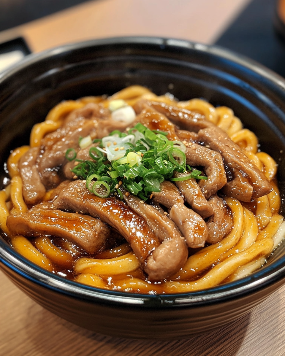Served yaki udon ready to enjoy