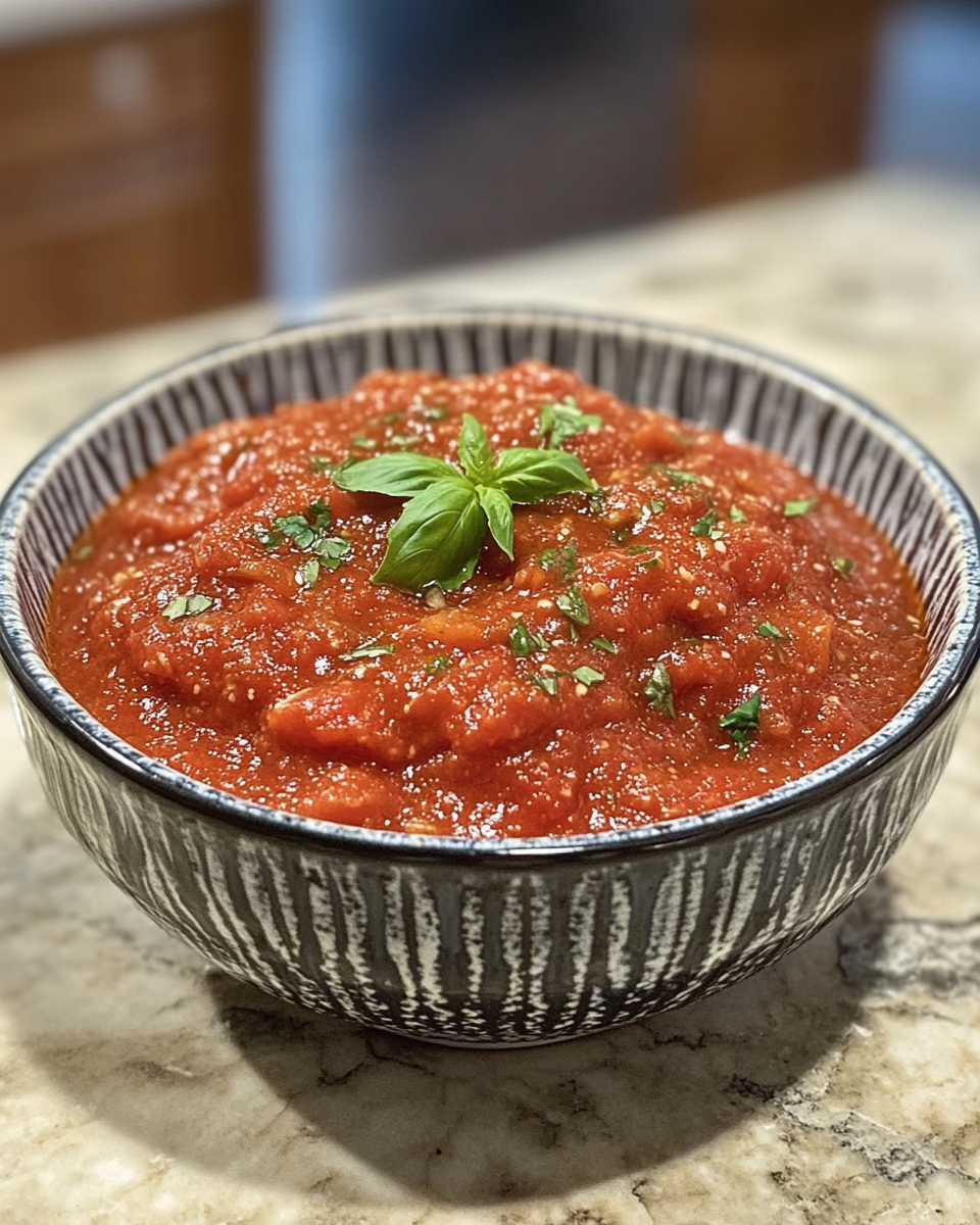 Creamy tomato pasta sauce served with pasta