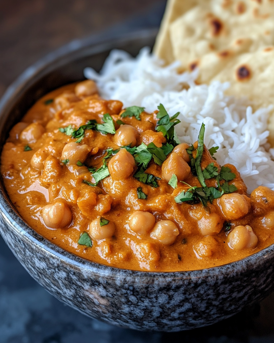 Simmering chickpeas in sauce