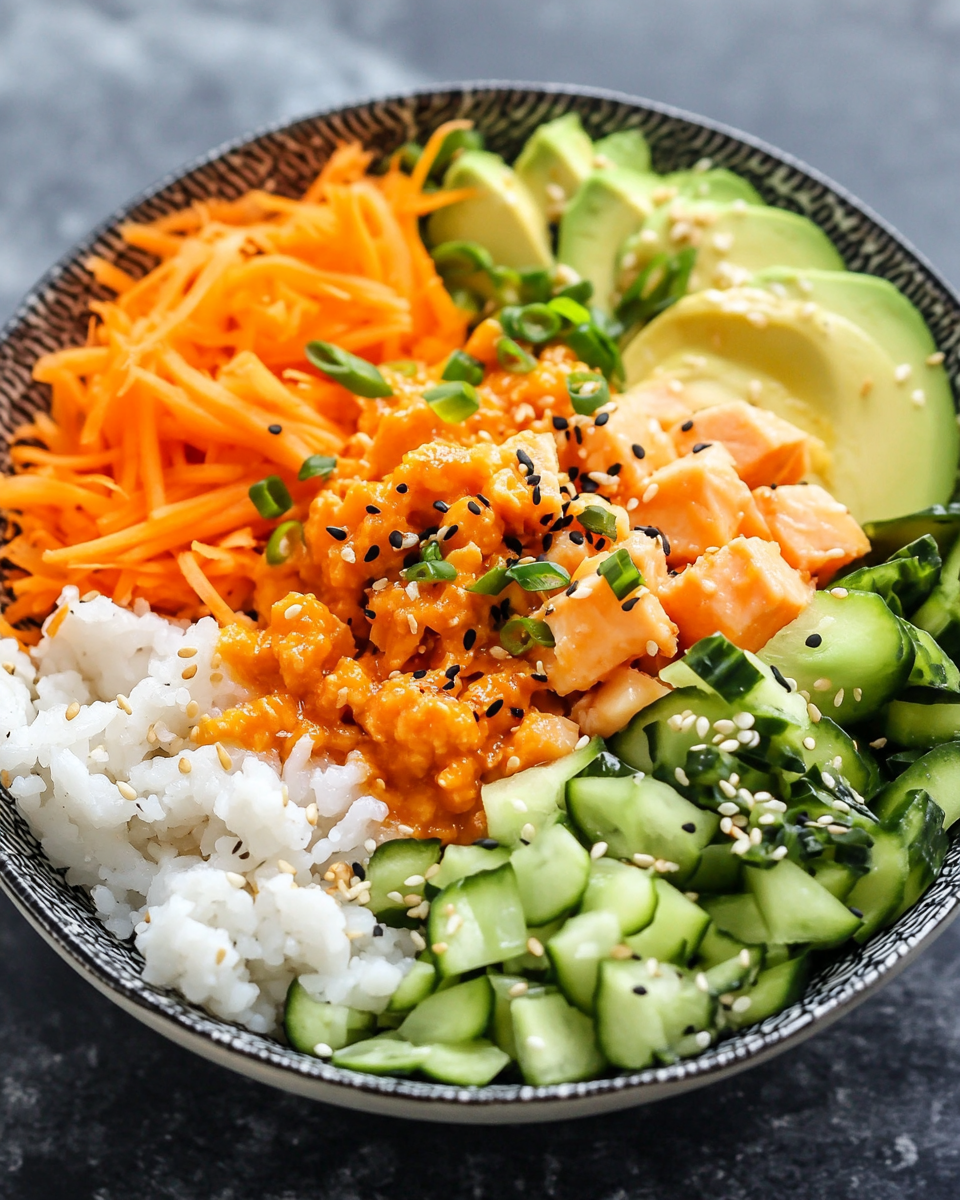 Pressure cooker meal bowl with colorful vegetables and tofu