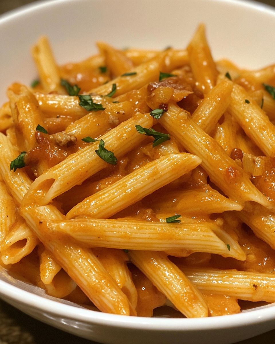 Pressure cooker pasta dish steaming hot